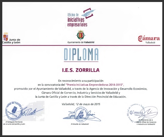2014-2015_Premio Iniciativas Emprendedoras_Diploma