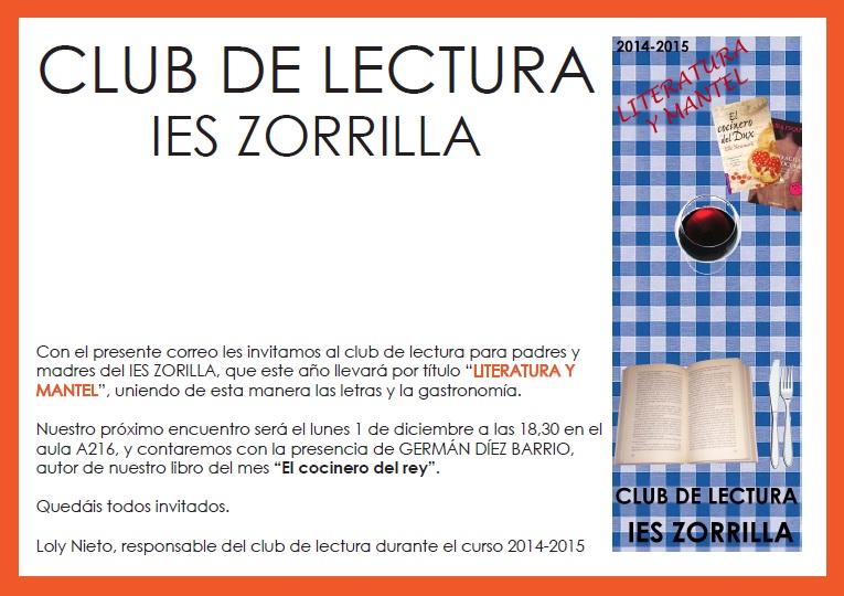 2014-2015 - Club lectura - 1 dic2014 - invitación